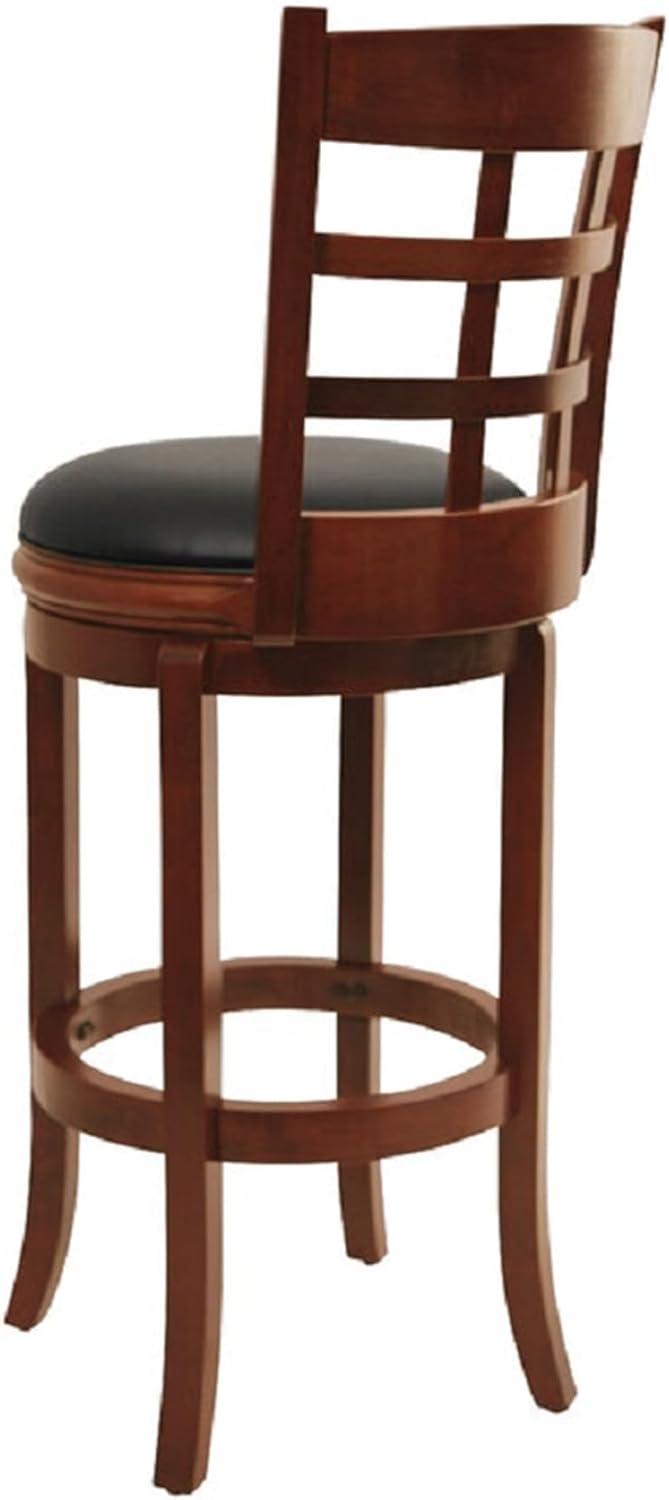 29" Kyoto Wood Composite Barstool Cherry - Boraam: Rubberwood Frame, Faux Leather, High-Density Foam