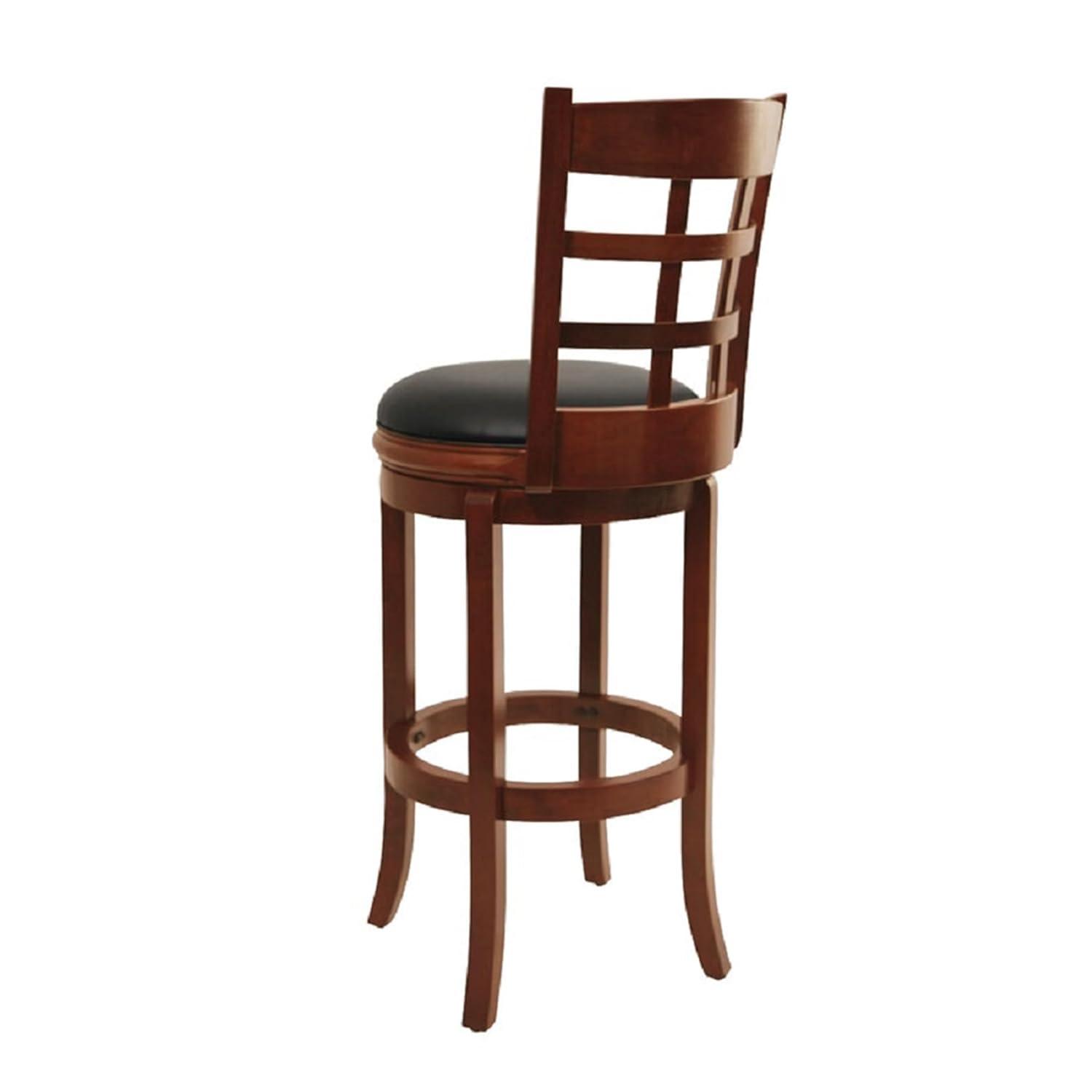 29" Kyoto Wood Composite Barstool Cherry - Boraam: Rubberwood Frame, Faux Leather, High-Density Foam