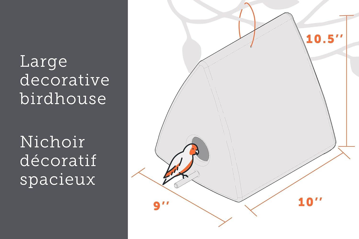 Dalya Triangle Decorative Birdhouse Dark Gray