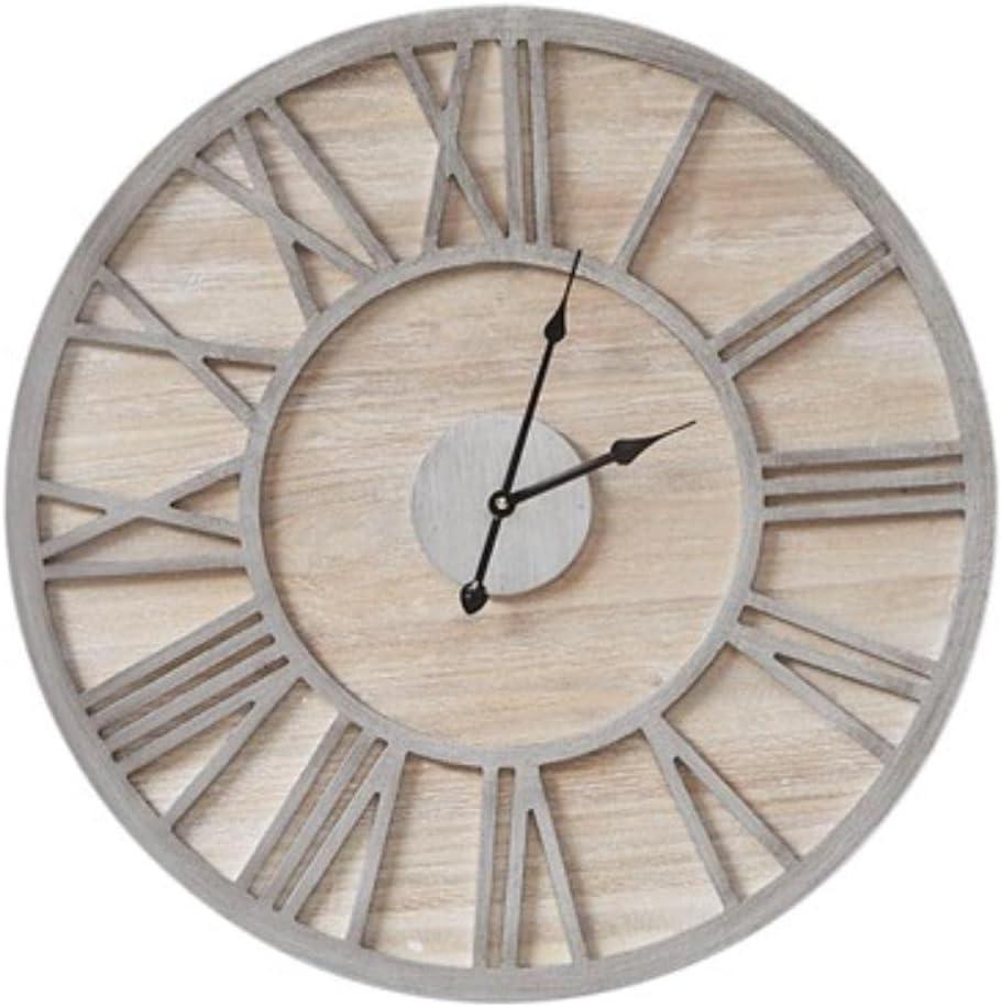 Madison Park Mason 23.6" Gray Metal and Wood Wall Clock