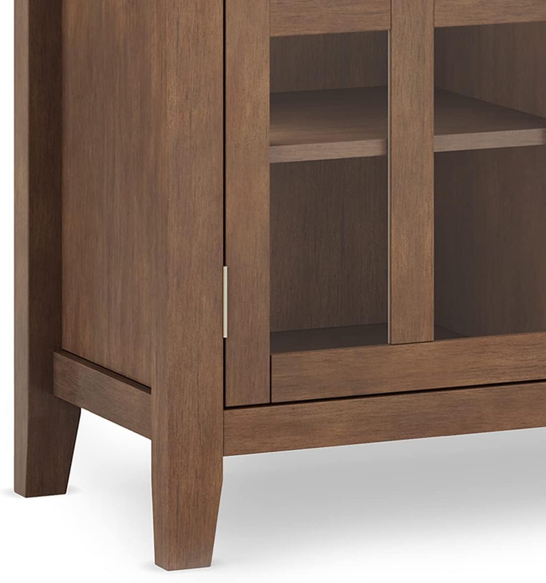 Simpli Home Artisan 53"W Solid Wood Contemporary Tall TV Stand for TVs up to 60" with Adjustable Shelves