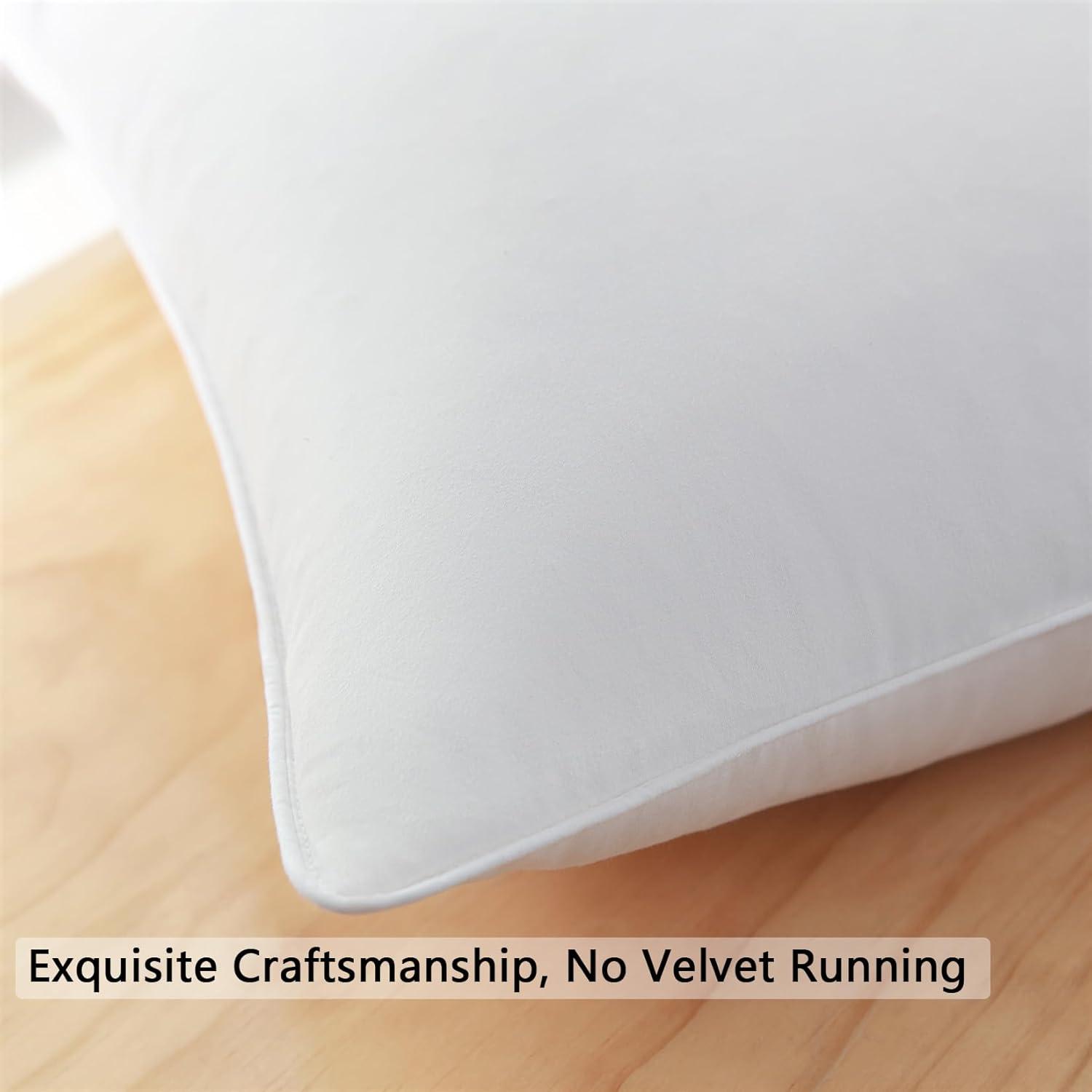 White 20" x 20" Down Feather Pillow Inserts, Set of 2