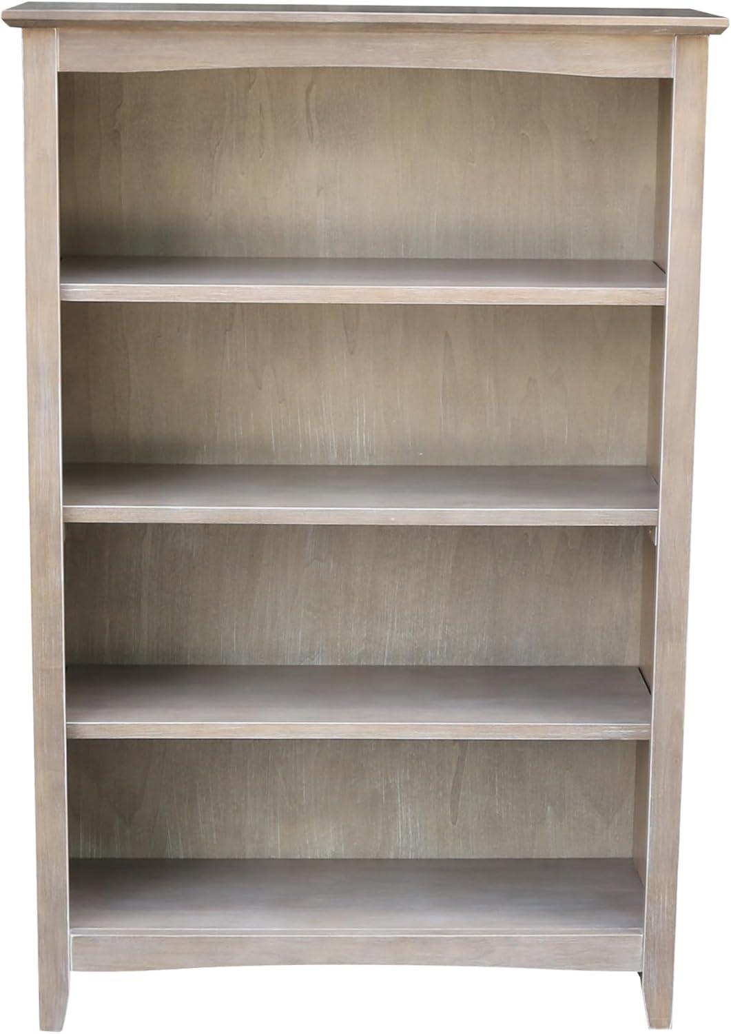 48" Shaker Bookshelf Washed Gray/Taupe - International Concepts: Solid Wood, 3-Shelf Storage