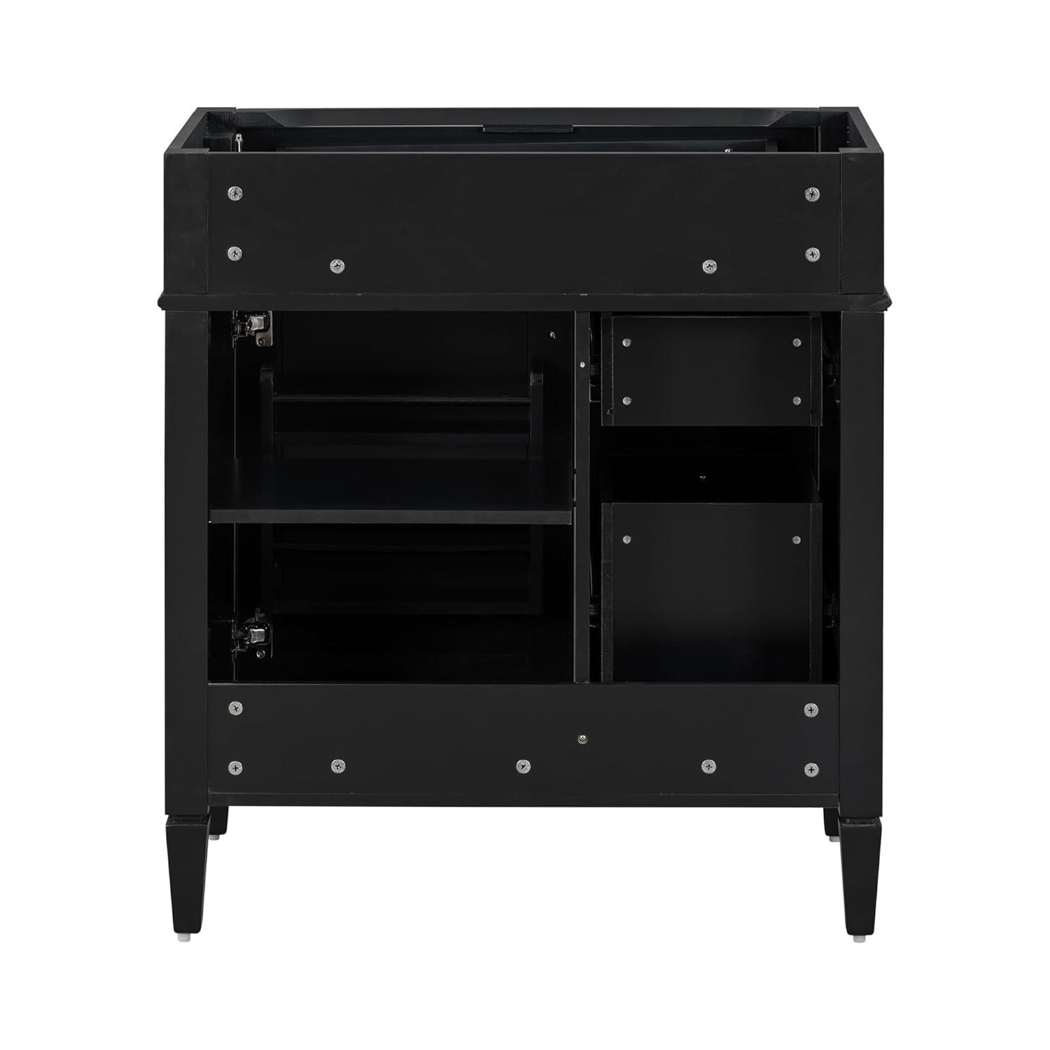 HLILish 30'' Bathroom Vanity With Top Sink, Modern Bathroom Storage Cabinet With 2 Drawers And A Tip-Out Drawer, Single Sink Bathroom Vanity