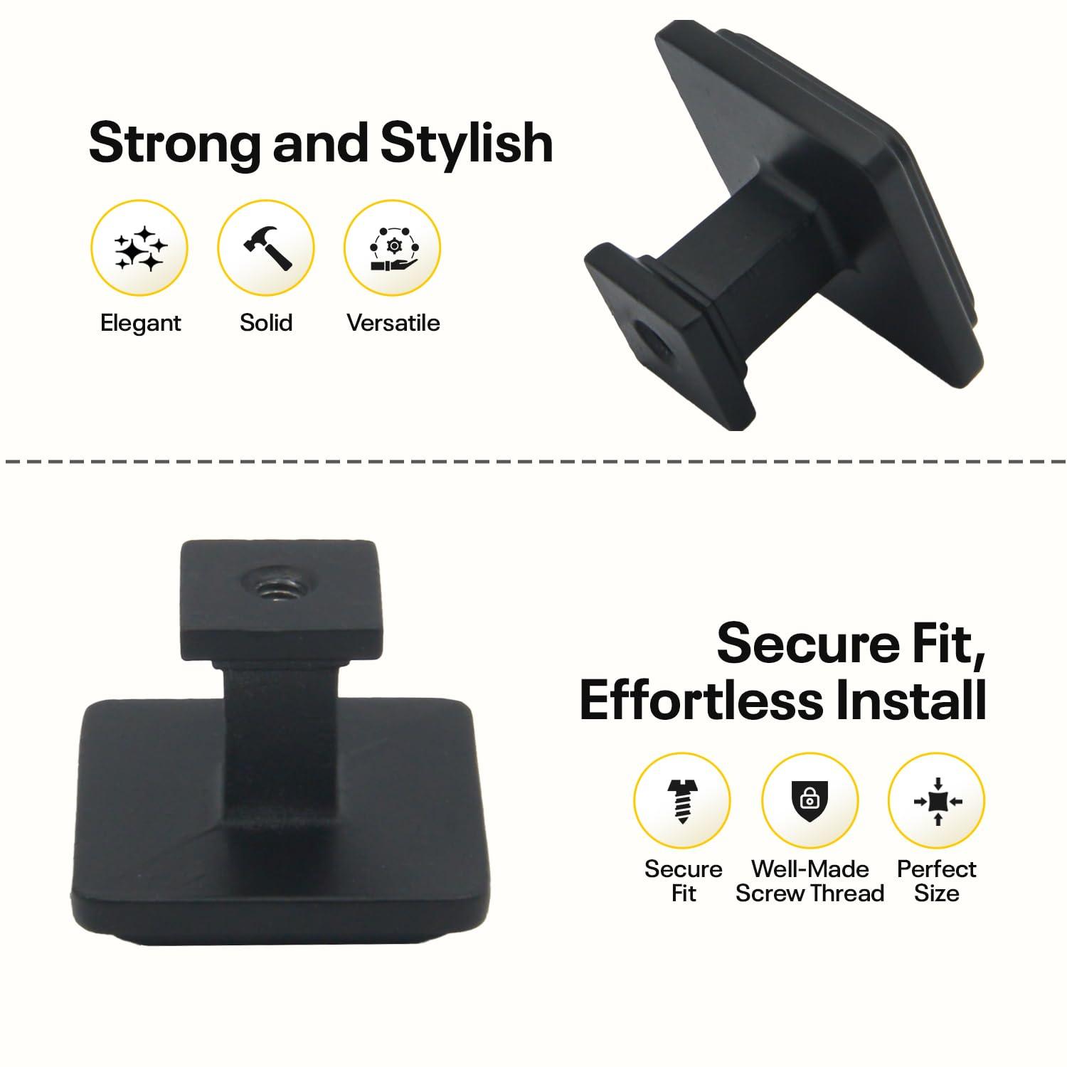 Single Hole Drawer Knobs - 10 Pack Black Cabinet Knobs - Square Dresser Knobs Dresser Handles Closet Door Knobs - Kitchen Cabinet Knobs - Cabinet Hardware