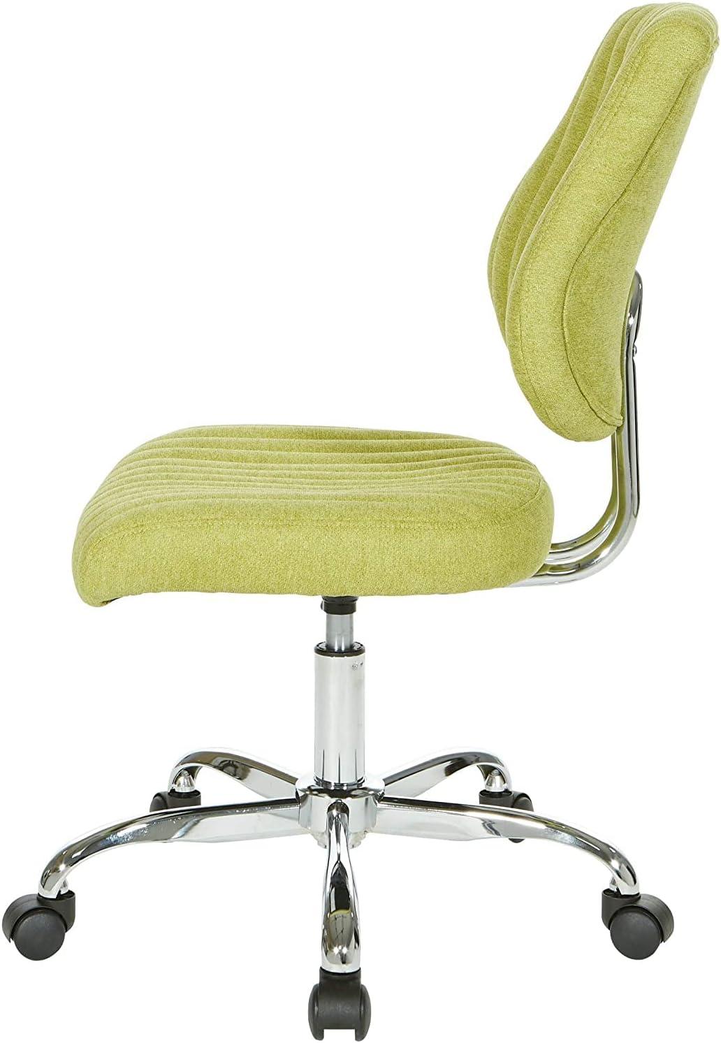 Sunnydale Office Chair in Basil Green Fabric with Chrome Base