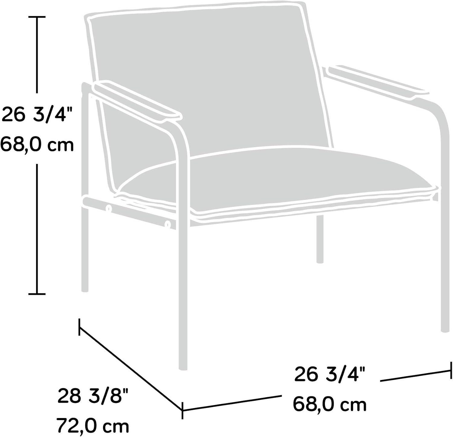 Gray Geometric Metal Frame Accent Chair