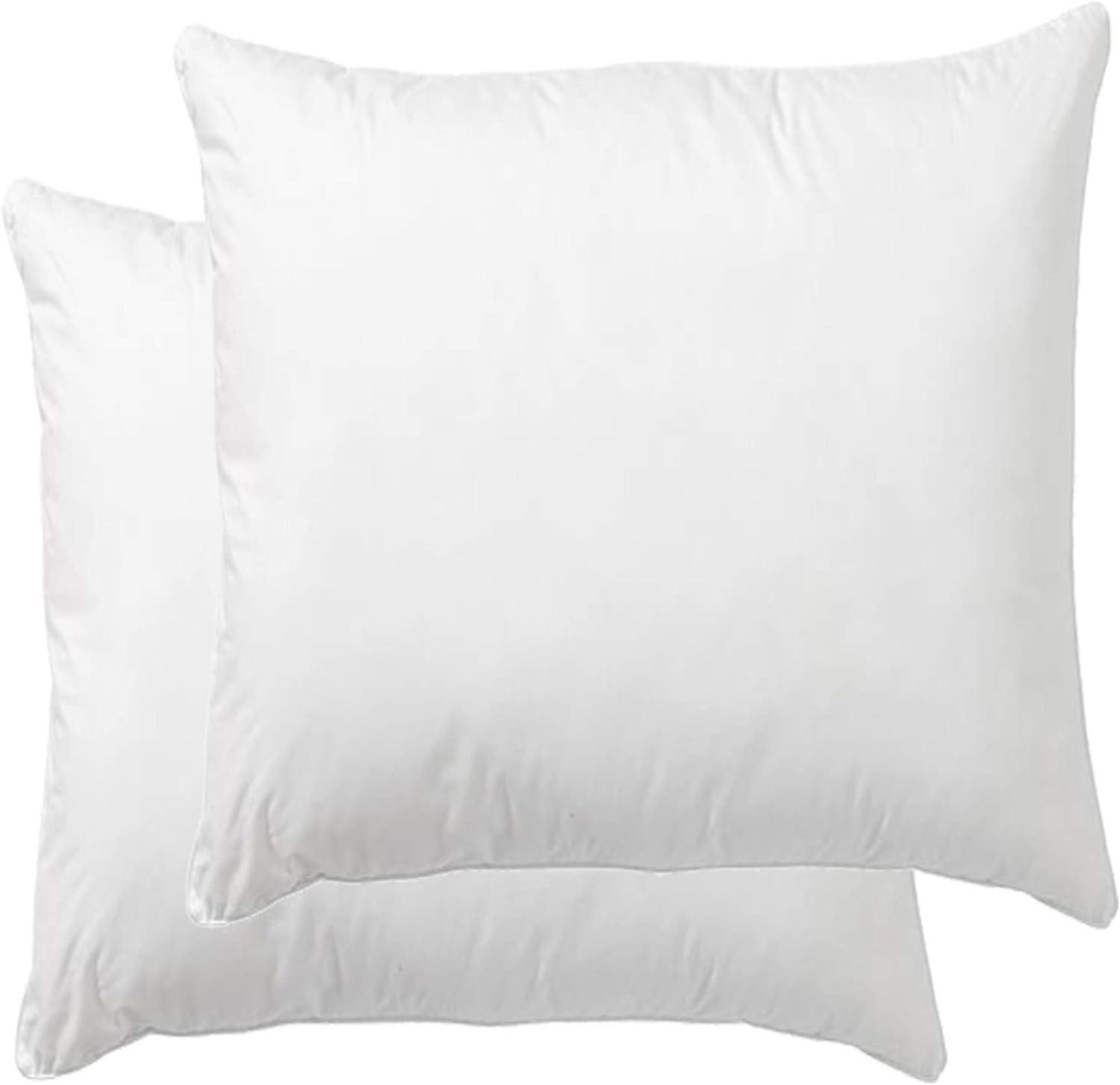 26x26 White Cotton Blend Throw Pillow Inserts, 2-Pack