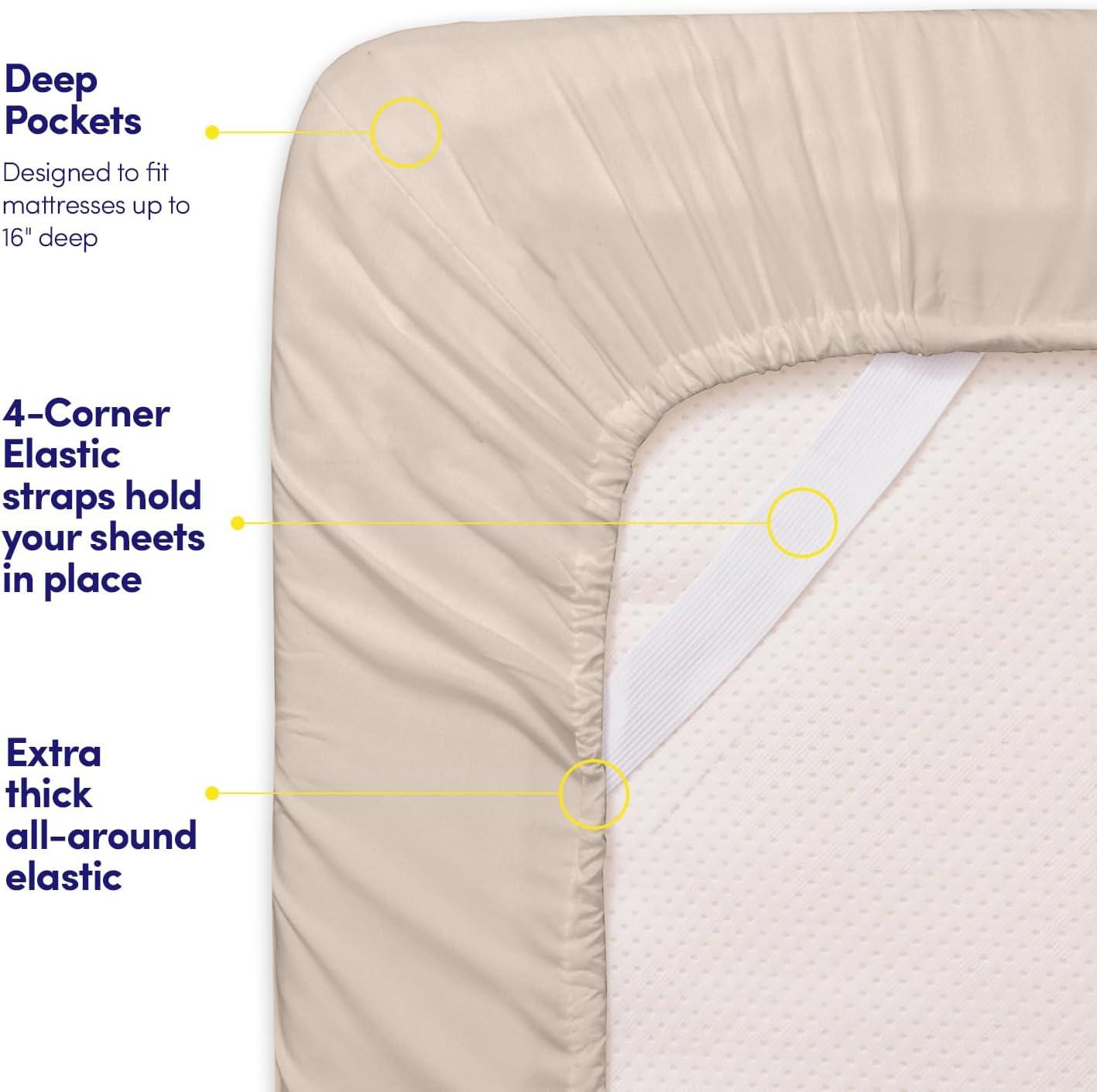 1500 Supreme Collection Twin XL Sheet Sets Gray - 3 Piece Bed Sheets and Pillowcase Set for Twin XL Mattress - Extra Soft, Elastic Corner Straps, Deep Pocket Sheets, Twin XL Gray