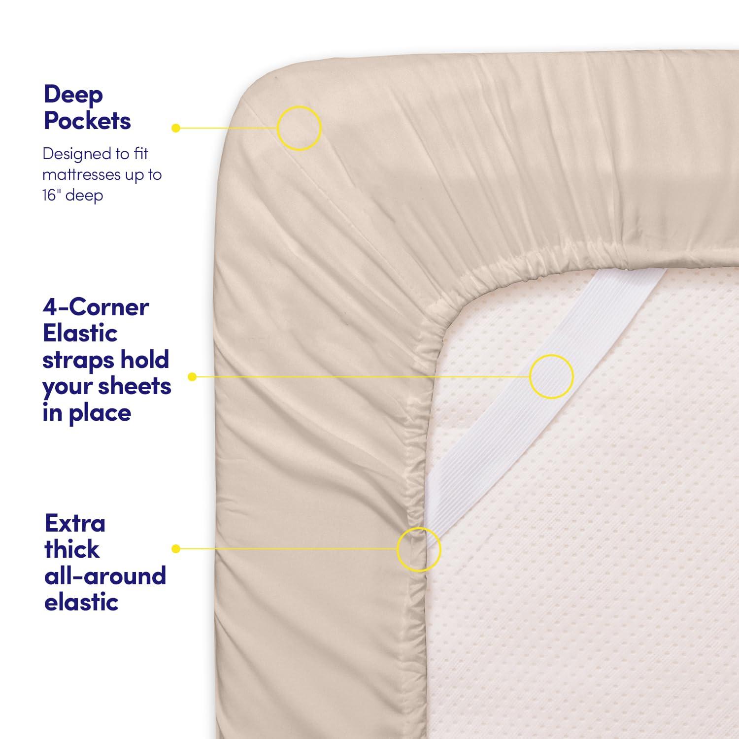 1500 Supreme Collection Twin XL Sheet Sets Gray - 3 Piece Bed Sheets and Pillowcase Set for Twin XL Mattress - Extra Soft, Elastic Corner Straps, Deep Pocket Sheets, Twin XL Gray