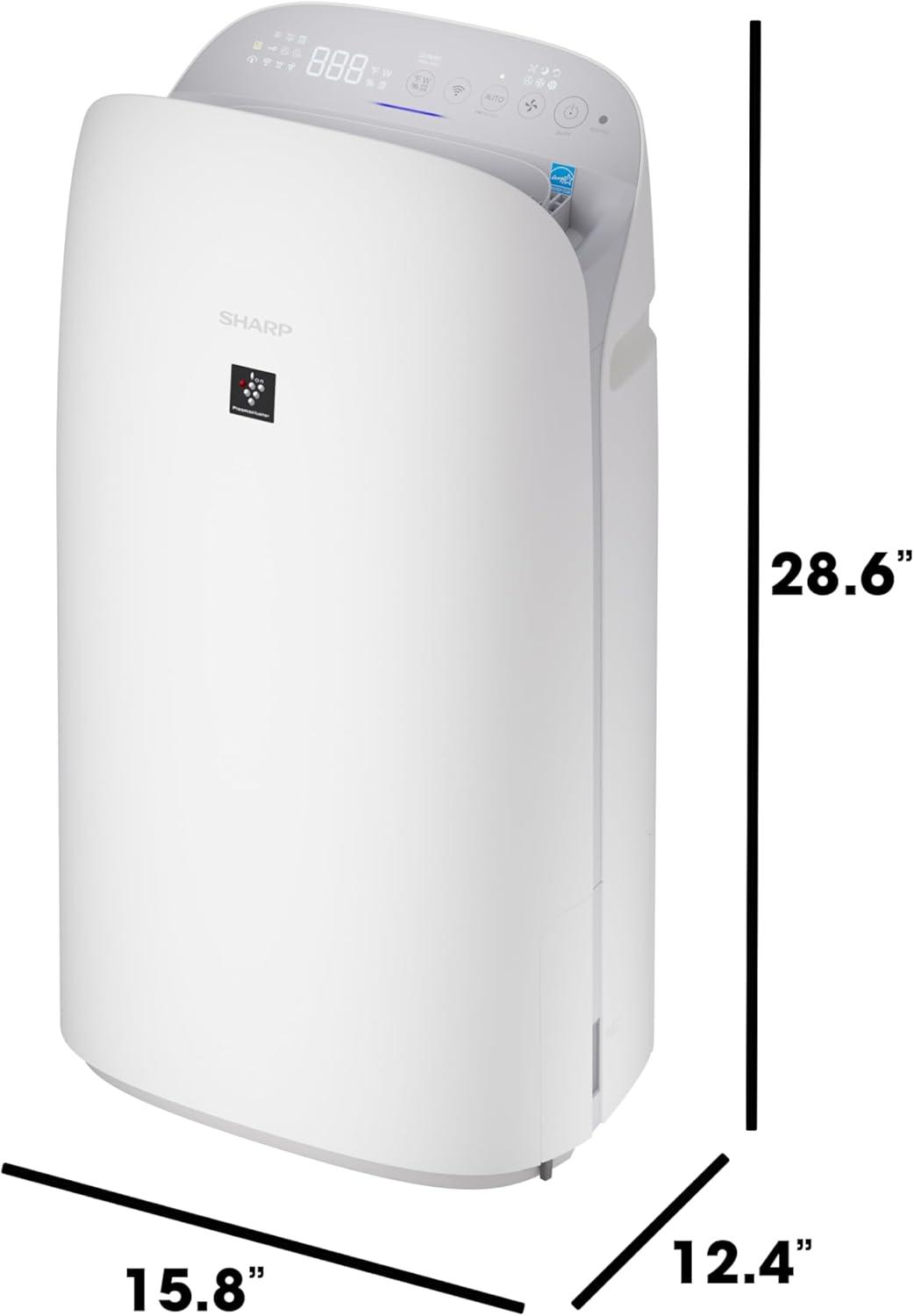 White Smart Air Purifier and Humidifier with HEPA Filter