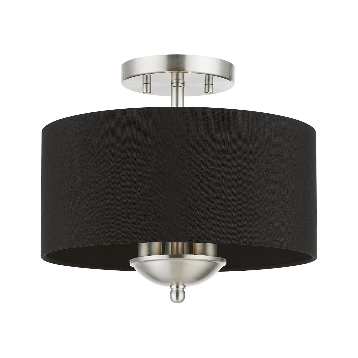 Livex Lighting Huntington 3 - Light Semi-Flush Mount in  Brushed Nickel