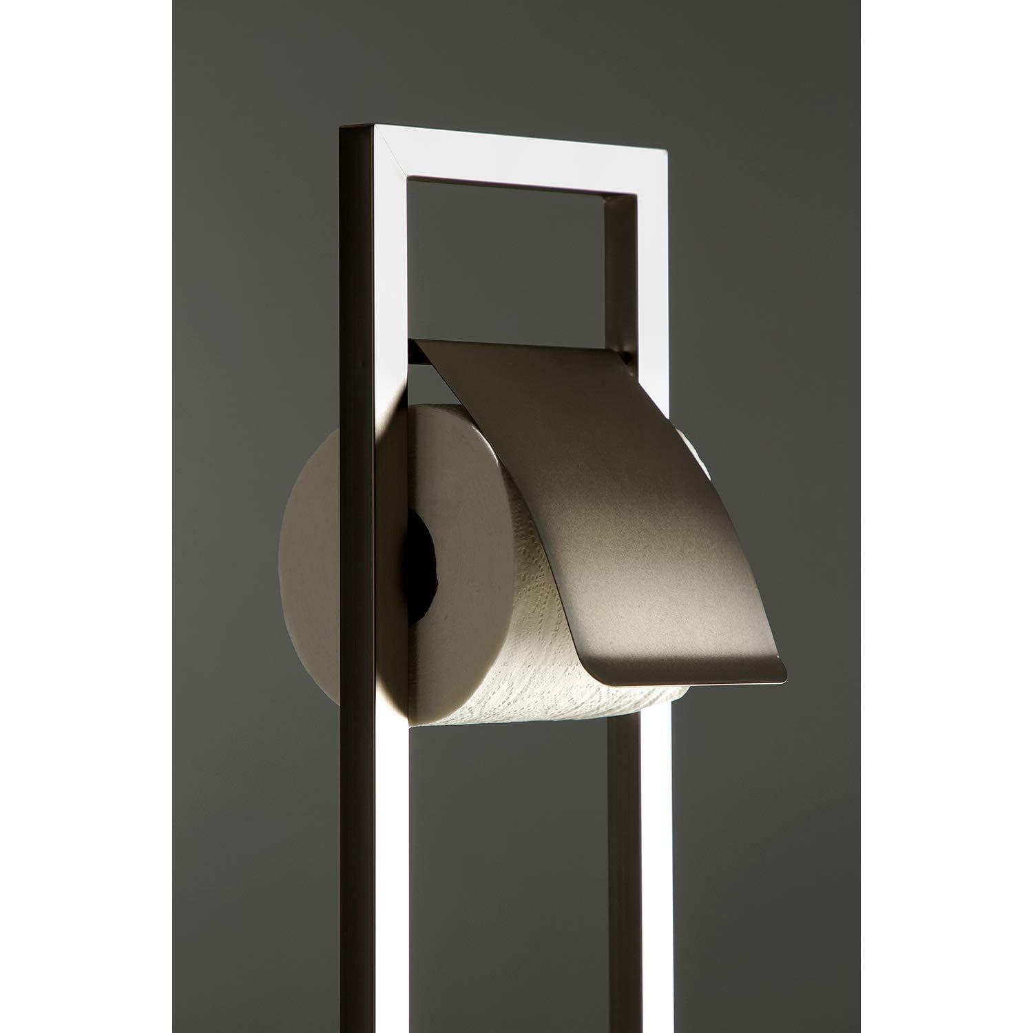 Kingston Brass SCC8348 Modern Pedestal Toilet Paper Holder with Toilet Brush Holder - Brushed Nickel