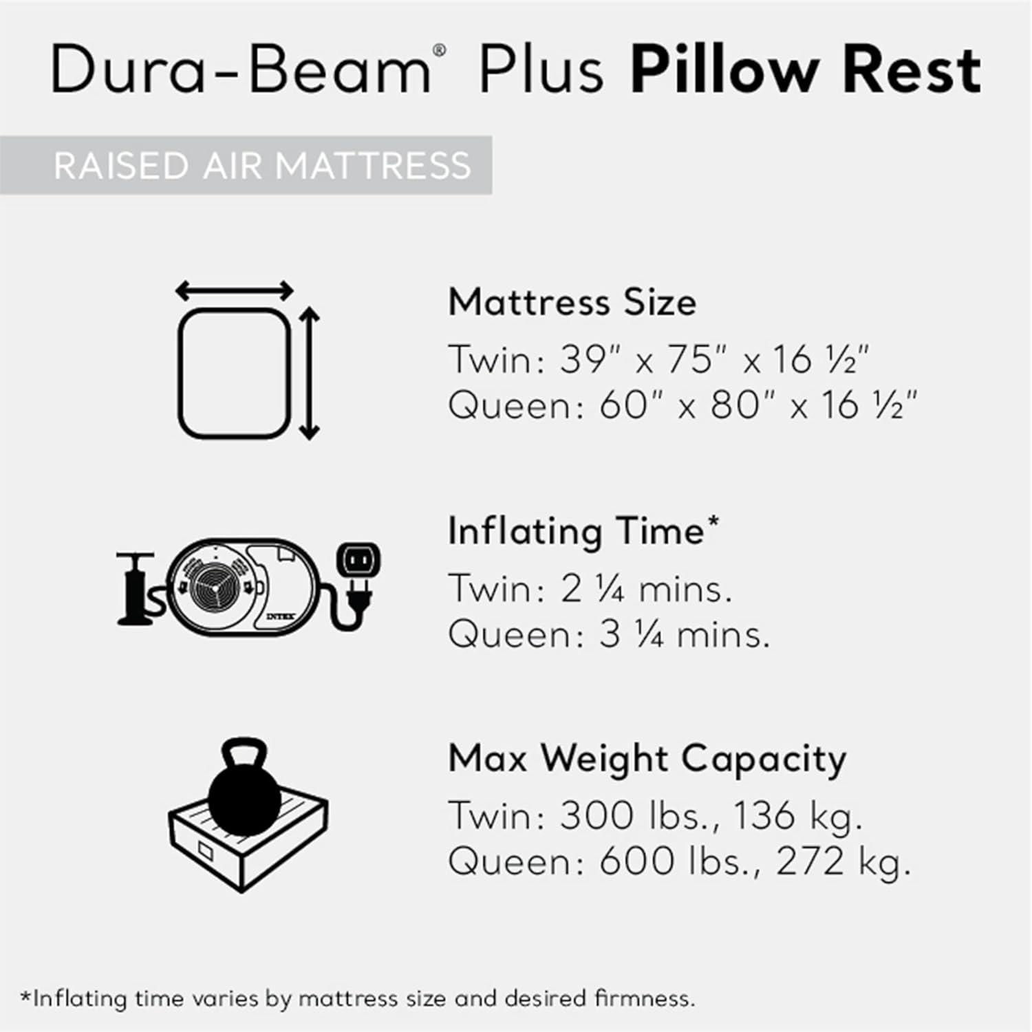 Queen Black Raised Air Mattress with Built-In Pump