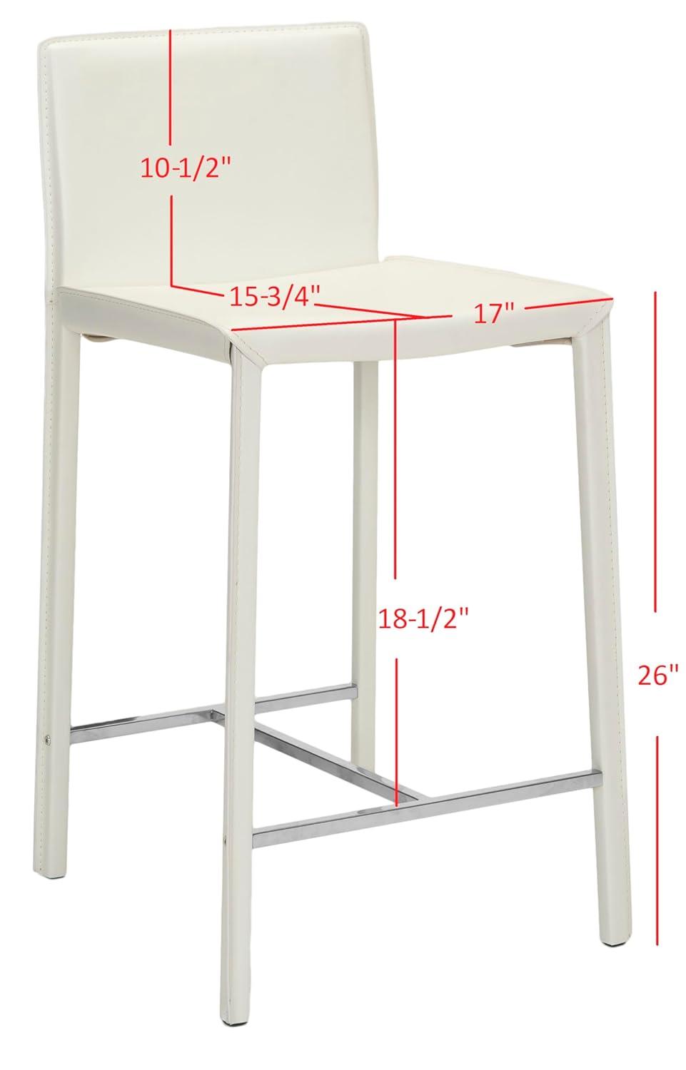 Jason 24" H Counter Stool (Set of 2) - FOX2003 - White - Safavieh Couture