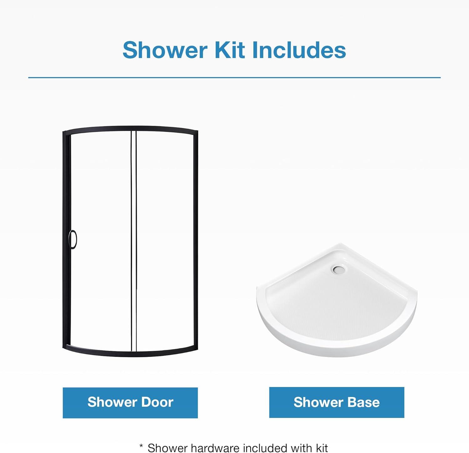 OVE Decors Breeze 35 in. Round Shower Kit w/ Clear, Base