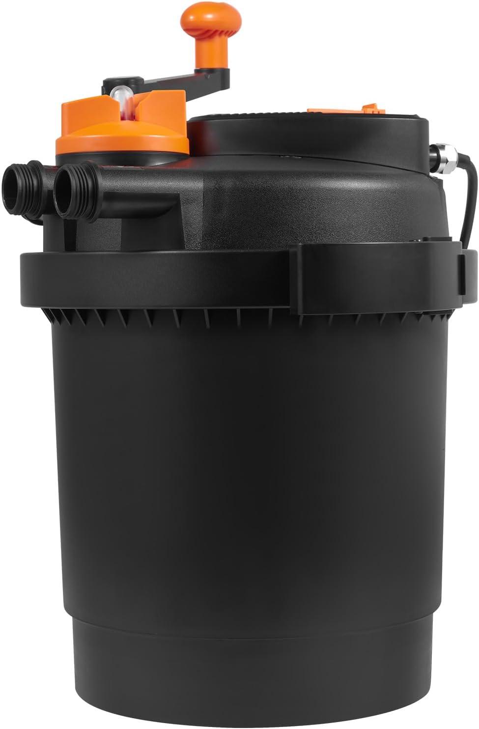 KFFKFF Biological Pressure Pond Filter, Suitable for 3200 Gallons, Equipped with 13W UV-C Lamp, 2630 GPH, Pressurized Pond Filtration System Equipment for Fountain Pool