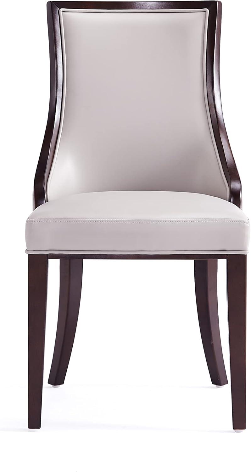 Manhattan Comfort Grand 18.5" Faux Leather Dining Chair in Gray (Set of 4)