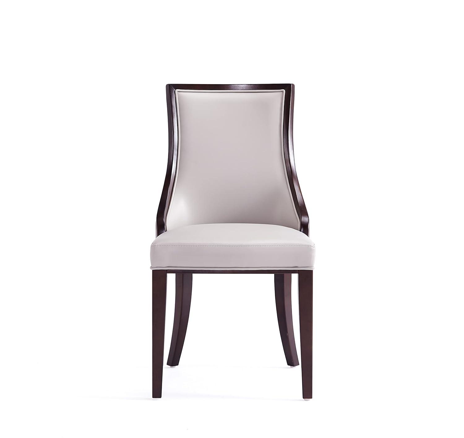 Manhattan Comfort Grand 18.5" Faux Leather Dining Chair in Gray (Set of 4)
