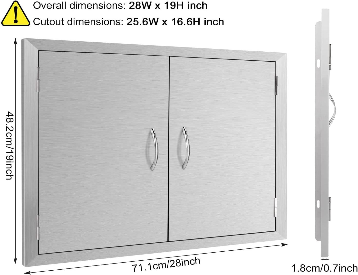 Stainless Steel Double Door Outdoor Kitchen Access Panel