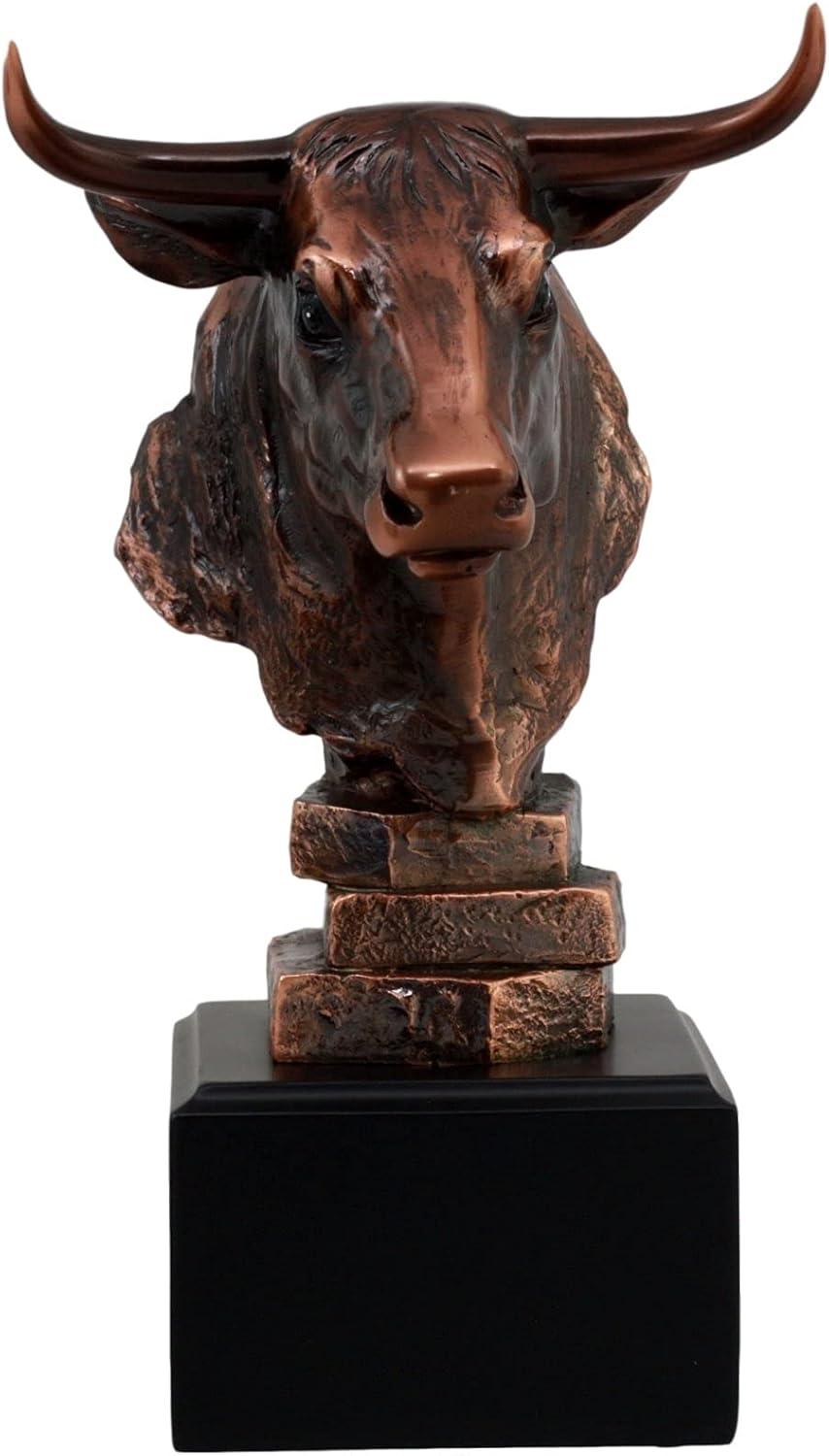 Stock Market Bull Bust - Wall Street Bronze Finish Statue Figurine