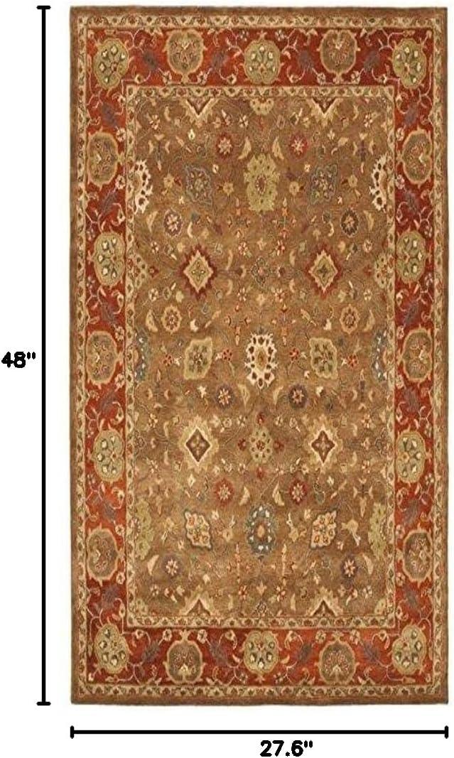 Heritage HG952 Handmade Accent Rug - 2'3"x4' - Moss/Rust - Safavieh