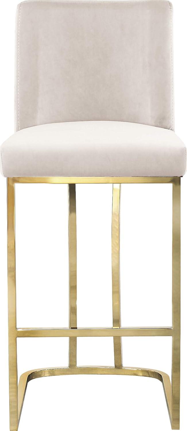 Meridian Furniture Heidi Cream Velvet Stool