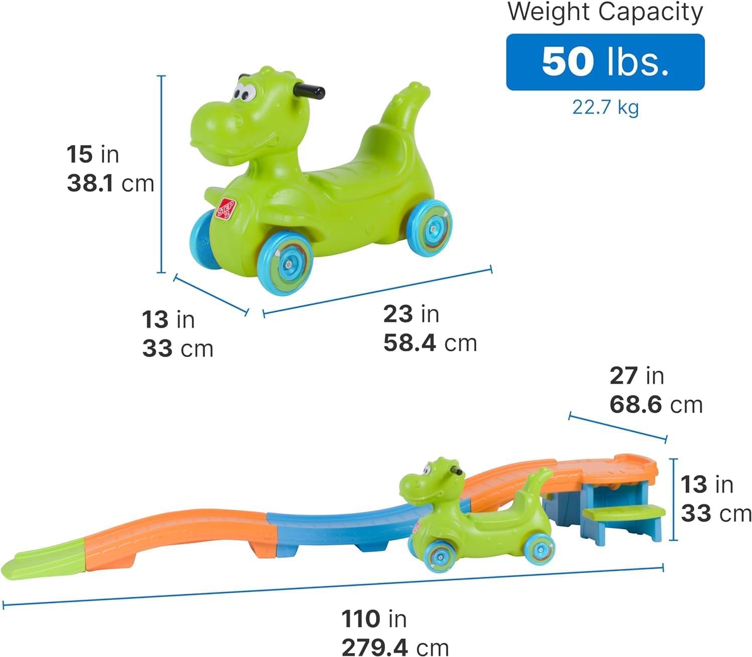 Dino Dash Green and Orange Plastic Roller Coaster Playset