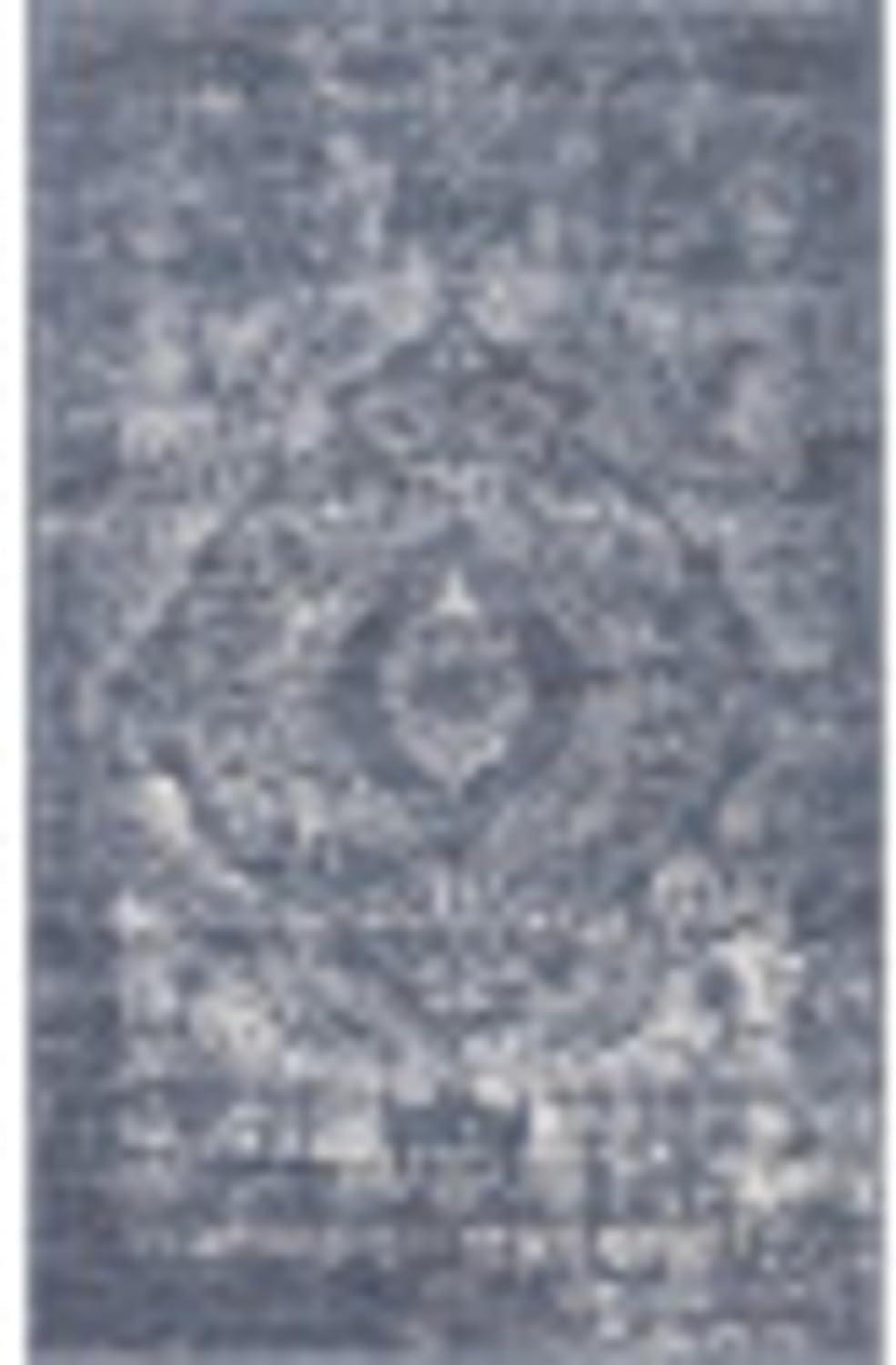 Astoria Blue Geometric Synthetic Indoor Rug