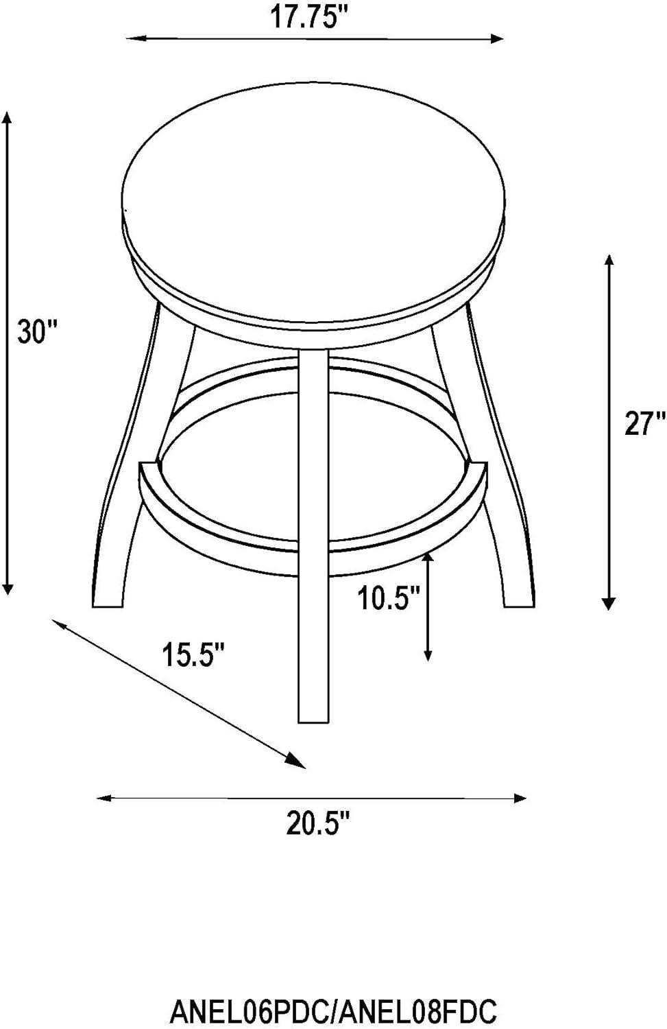 Ellie 21" Wide Solid Rubber Wood Frame Linen Fabric Counter Height Round Swivel Stool