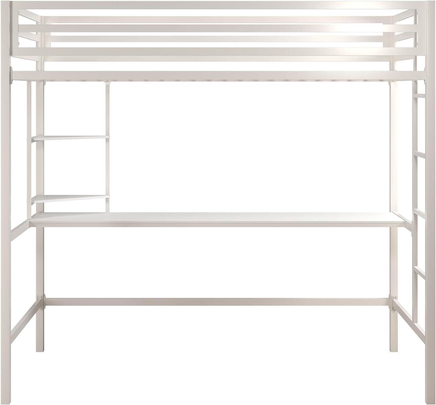 Maxwell Metal Loft Bed with Built-in-Desk by Novogratz