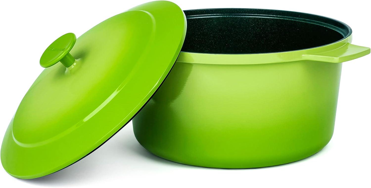 Green 5-Quart Nonstick Aluminum Dutch Oven with Lid