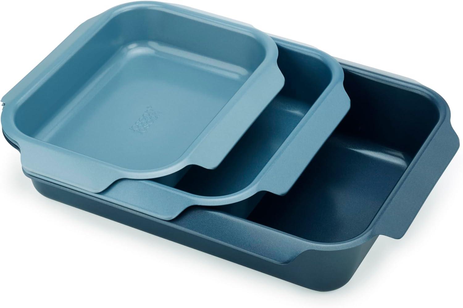 Blue Carbon Steel Non-Stick Stackable Roasting Pan Set