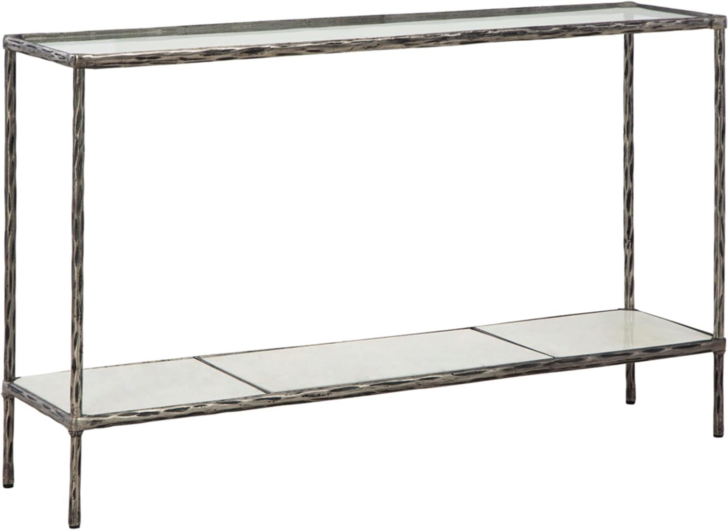 Signature Design by Ashley Casual Ryandale Console Sofa Table  Antique Pewter Finish