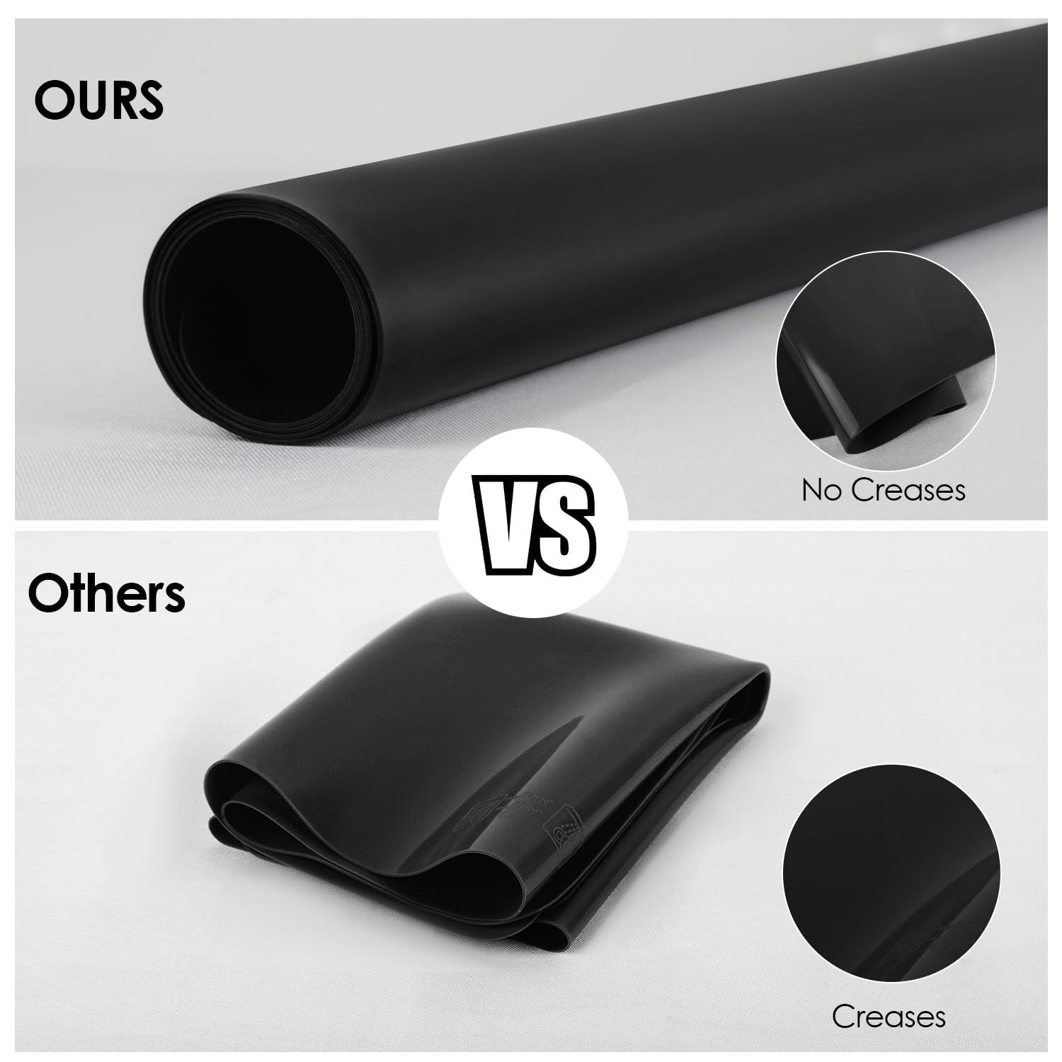 Food Grade Silicone Mats for Kitchen Counter - Countertop Protector Mat Heat Resistant Mat for Air Fryer, Non-Slip Kids Dinner Table Placemat, Nonstick Silicone Mat for Pastry, Baking, Black 1 Pack