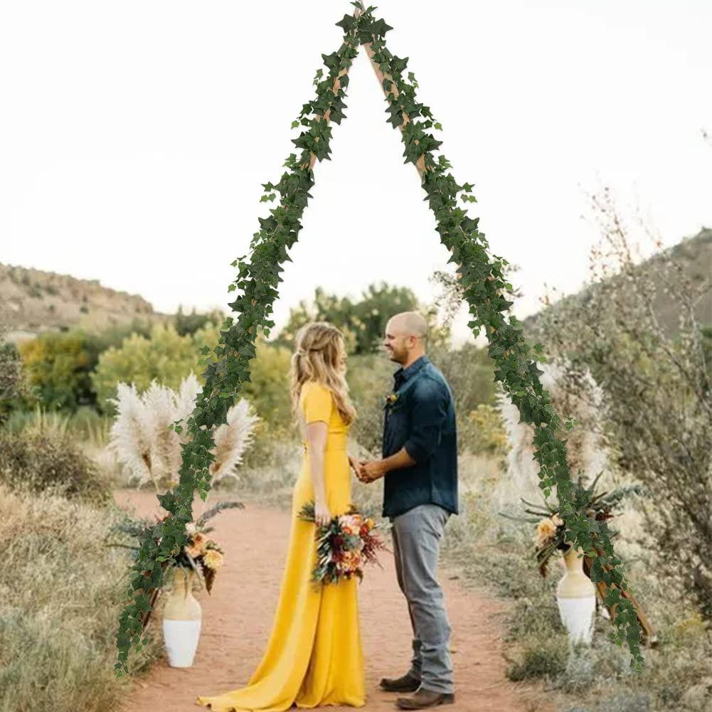 3 Strands Odorless Artificial Ivy Vines Kit, 71" Silk Ivy Garland with Green Leaves, Fake Hanging Plants Greenery Decoration for Bedroom, Windows, Walls, Wedding, Outdoor Decor (Green)