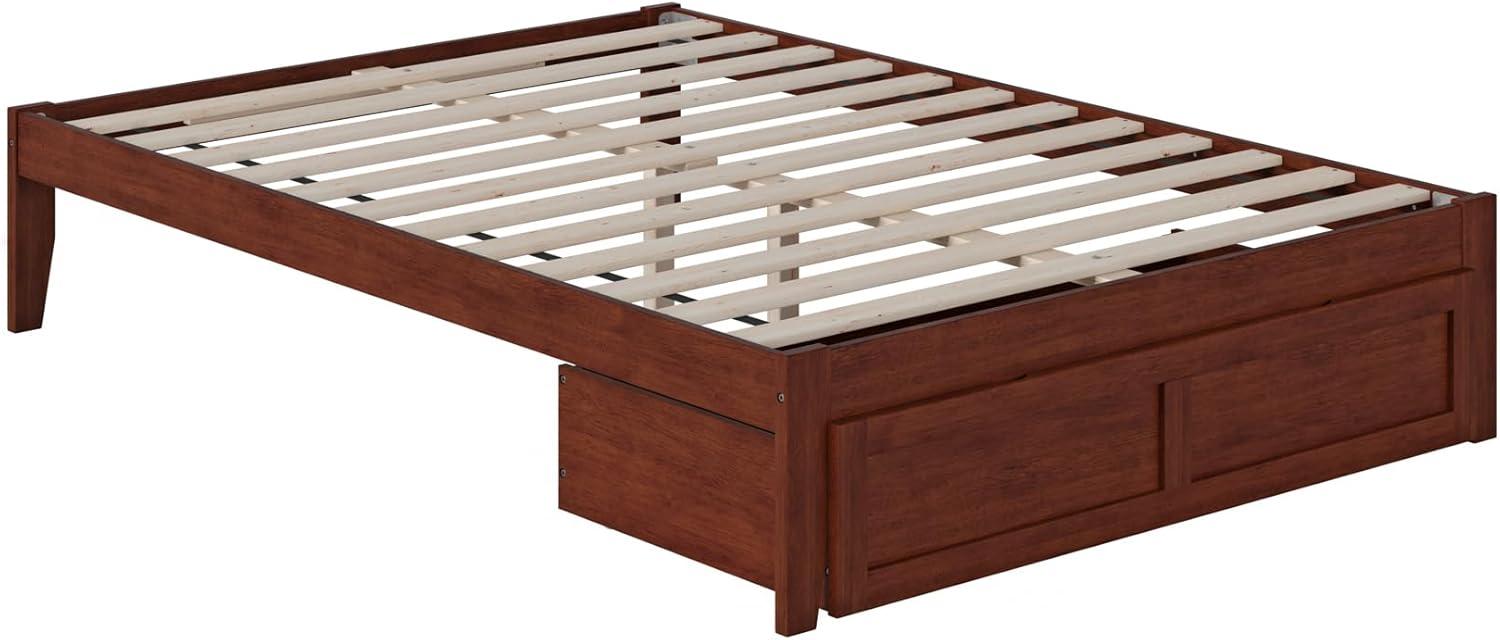 Colorado Full Bed with Foot Drawer in Walnut with USB Turbo Charger