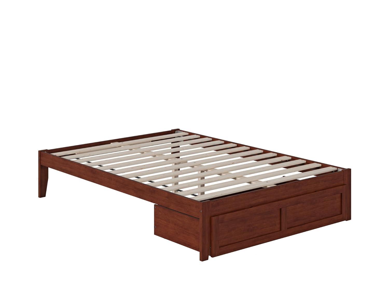 AFI Furnishings Colorado Full Bed with Foot Drawer and USB Turbo Charger in Walnut