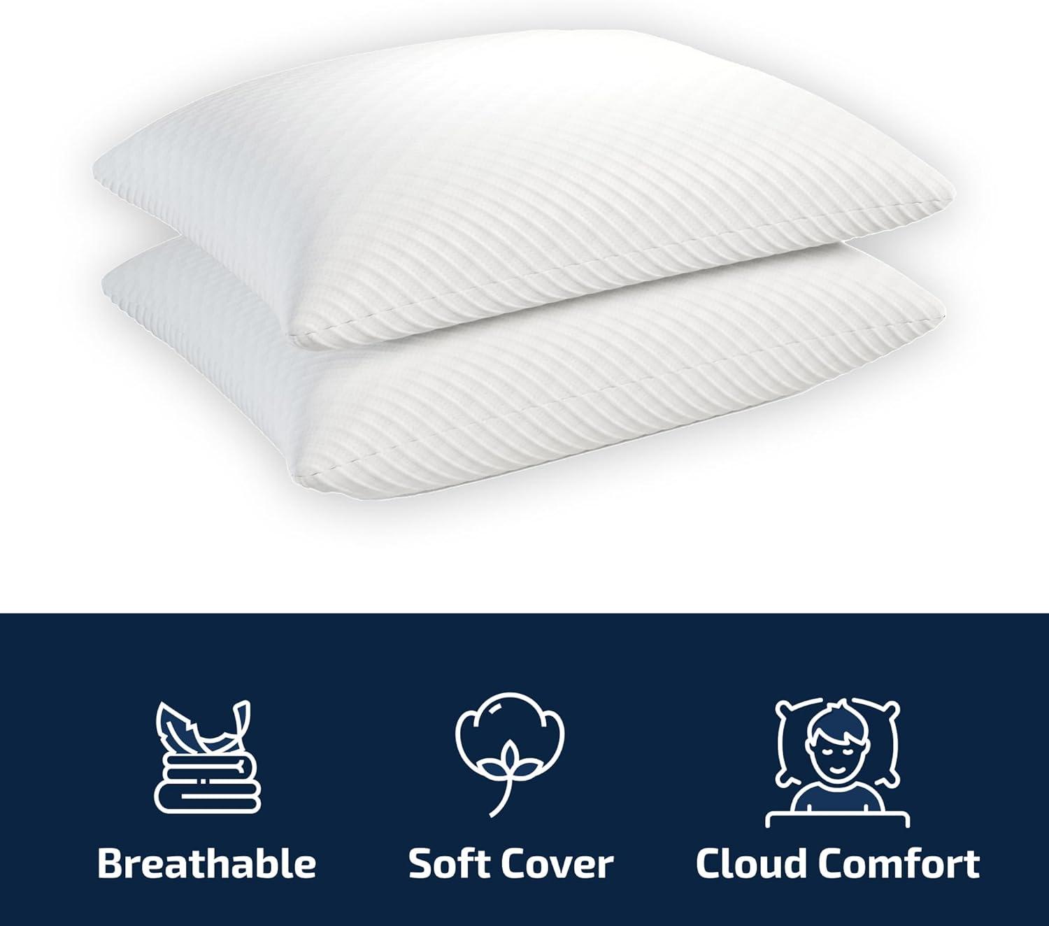 Memory Foam Soft-Medium Pillow (Set of 2)