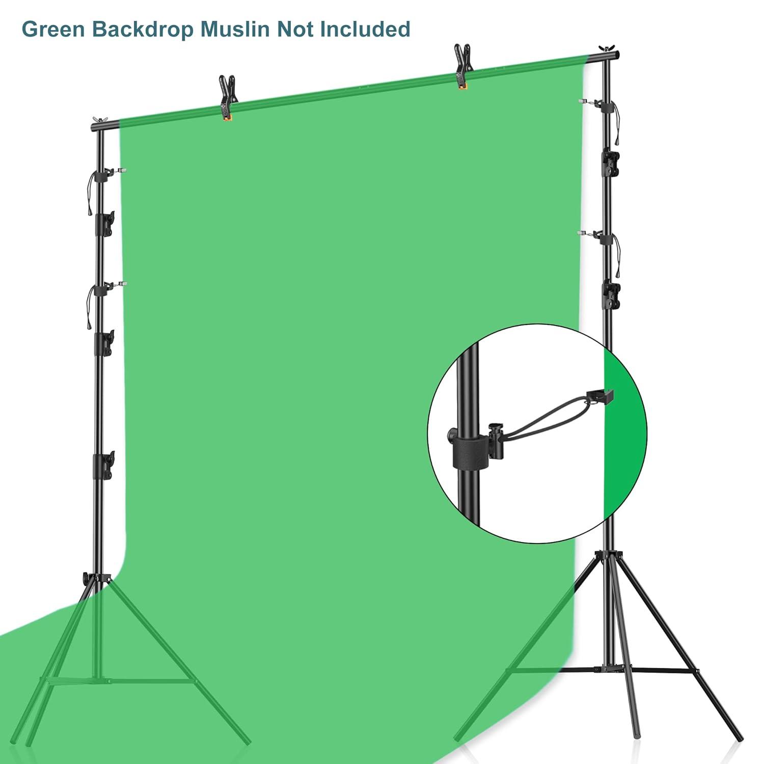 FUDESY Photo Video Studio 10 x 10Ft Heavy Duty Adjustable Backdrop Stand,Background Support System for Photography with Carry Bag, 6 Pcs Clip Clamps