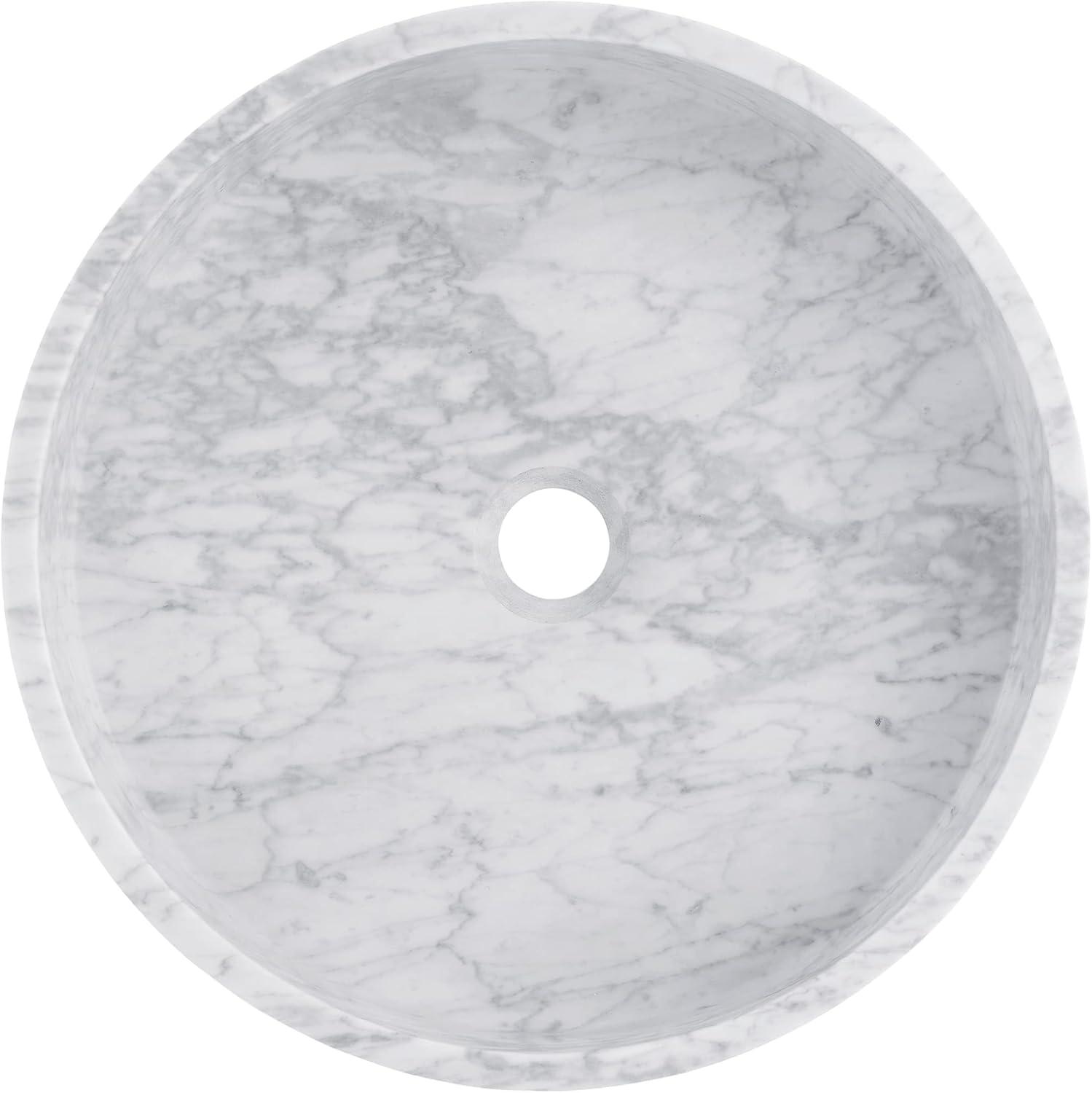 Monaco 17" Round Vessel Bathroom Sink in Marbled Grey