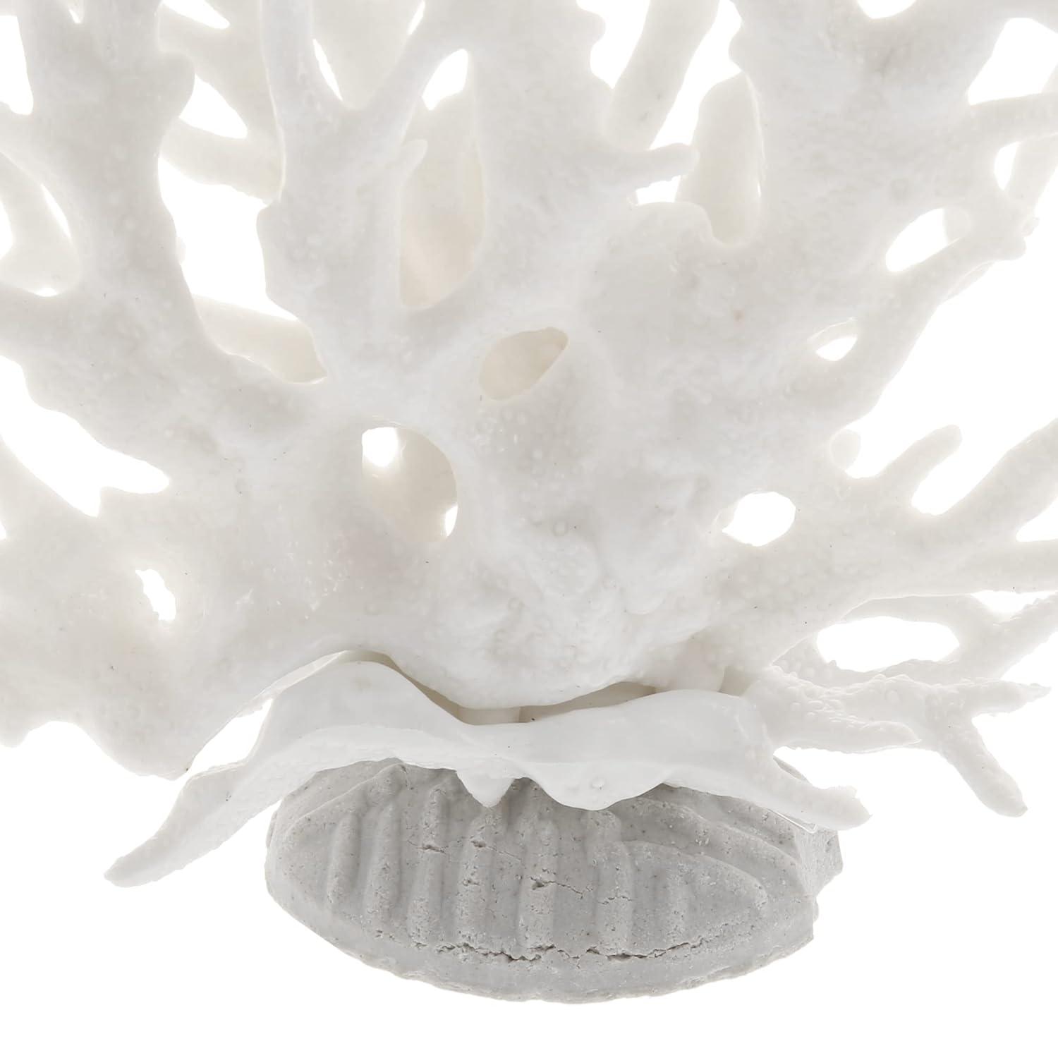 Unique Bargains Colorful Coral Reef Decor Mini Faux Coral Decor for Aquarium Decorations 6.5"x5.83" 1 Pcs White