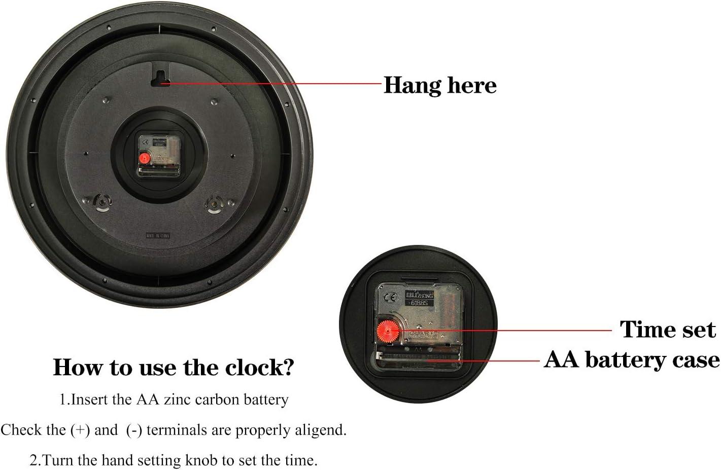 16 Inch Large Outdoor Wall Clock,Waterproof Vintage Non-Ticking Clock with Thermometer and Hygrometer Combo,Battery Operated Clock Wall Decorative- Bronze