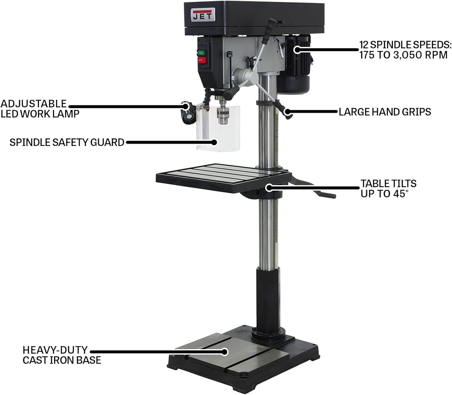 Jet Tools 22" INDUSTRIAL DRILL PRESS