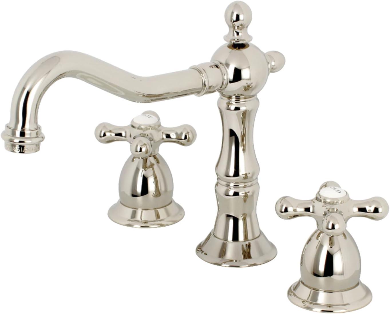 Heritage 8" Traditional Polished Nickel Widespread Bathroom Faucet