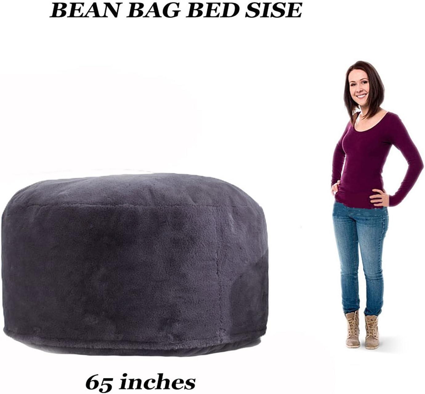 Giant Sherpa Bean Bag Chair Cover, Ultra Soft Bean Bag Bed (No Filler, Cover only), Large Round Soft Fluffy for Adults, Machine Washable Big Size Bean Bag Covers