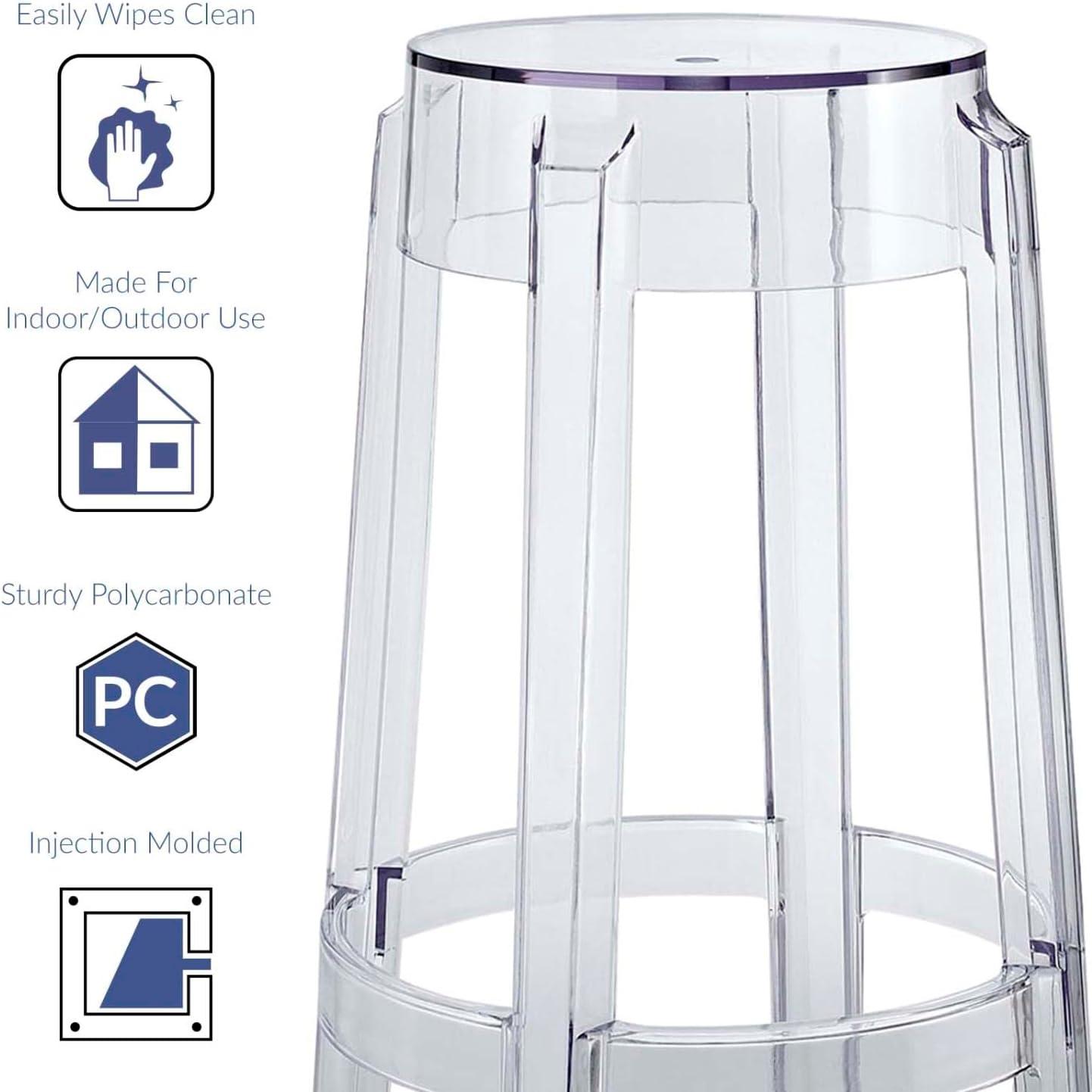 26.5" Sleek Transparent Acrylic Counter Stool