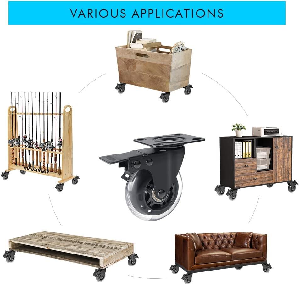 SKYSHALO PVC 3 in Swivel Casters, Orange, 4 Pack