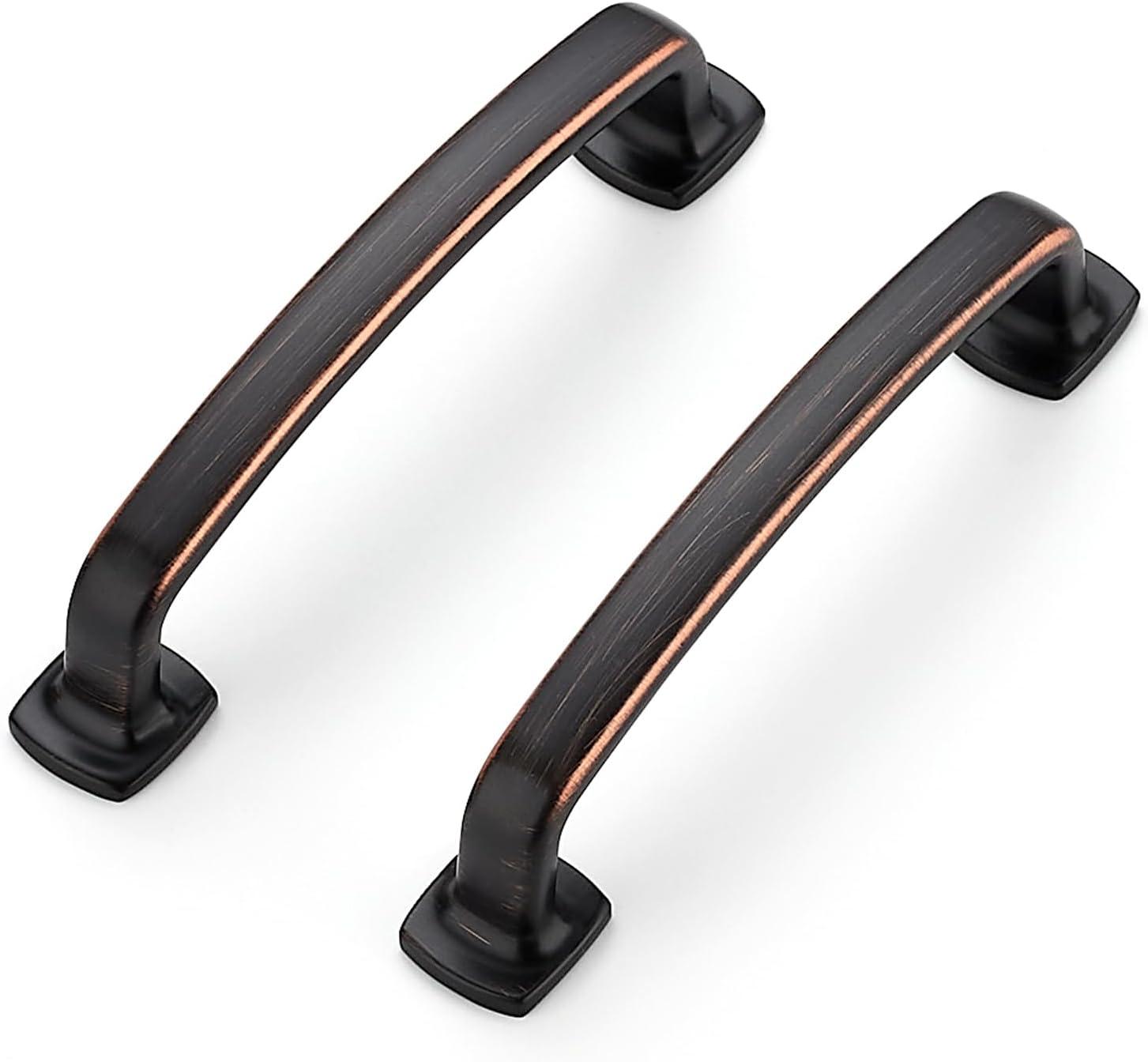 Oil Rubbed Bronze Curved Bar Cabinet Pulls with Mounting Hardware