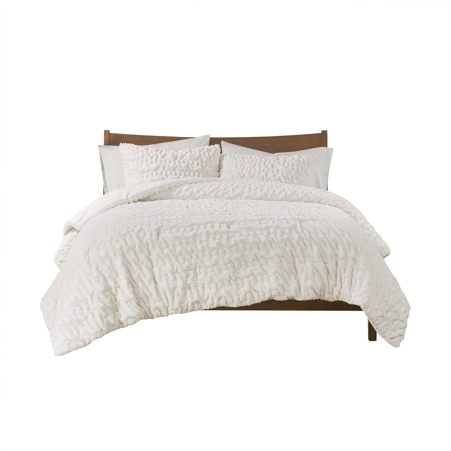 Almagul Ruched Fur Down Alternative Comforter Set